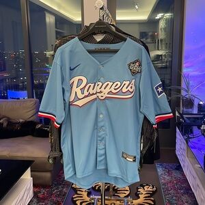COPY - Texas Rangers World Series Seager Nike Jersey - Blue